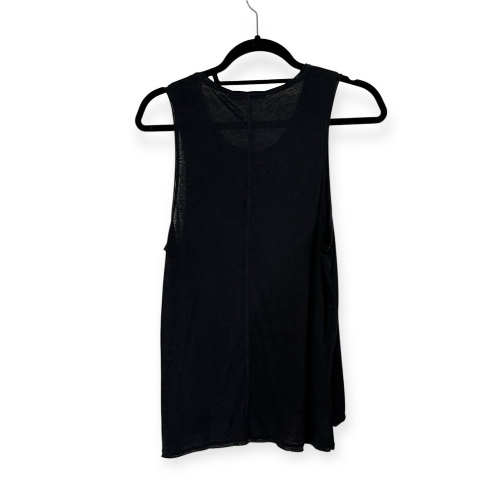 RAG & BONE Black Sleeveless Muscle Tee Tank Top Size‎ Lg Sheer Stretchy